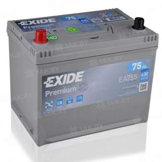 Аккумулятор EXIDE (75 Ah) 630 A, 12 V Прямая, L+ D26 0