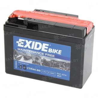 Аккумулятор EXIDE BIKE (2.3 Ah) 35 A, 12 V Обратная, R+ YTX4A-BS YTX4A-BS 0
