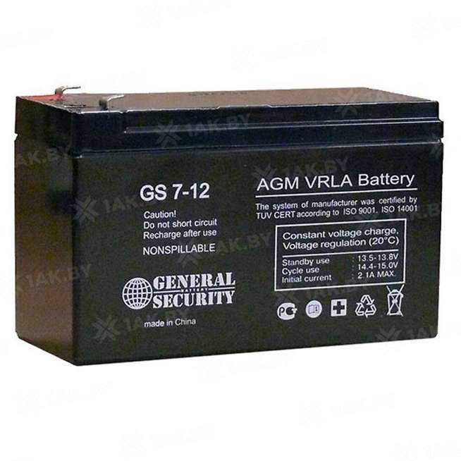 Аккумулятор GS для ИБП, детского электромобиля, эхолота (7 Ah,12 V) AGM 151х98х94 1.95 кг 0