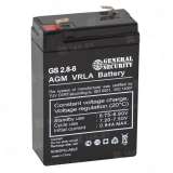 Аккумулятор General Security (2.8 Ah,6 V) AGM 67x34x103 мм