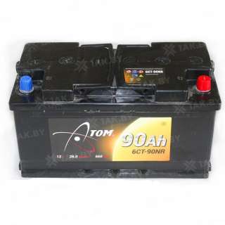 Аккумулятор АТОМ (90 Ah) 660 A, 12 V Обратная, R+ L5 6СТ-90NR(ATOM)