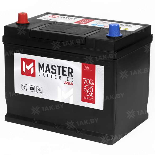 Аккумулятор MASTER BATTERIES (70 Ah) 550 A, 12 V Прямая, L+ D26 MB701J 1