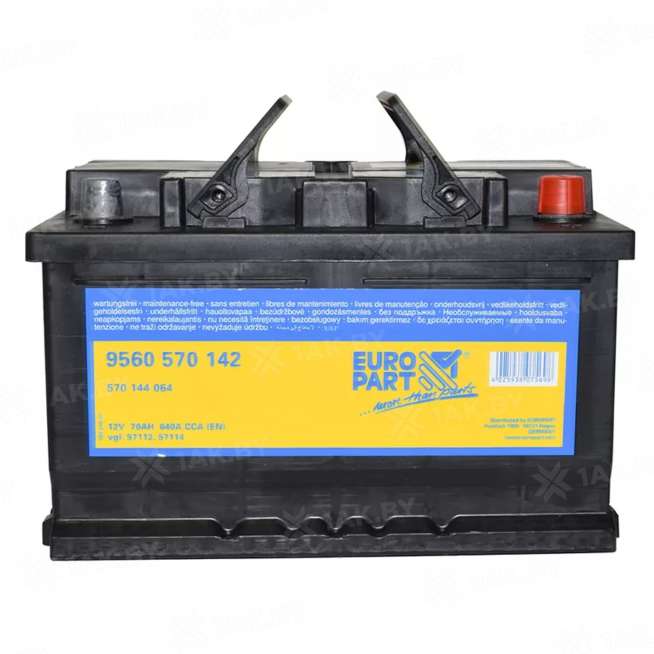 Аккумулятор EUROPART (70 Ah) 640 A, 12 V Обратная, R+ LB3 0