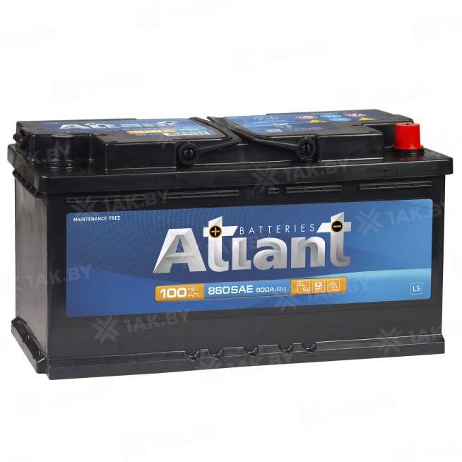 Аккумулятор ATLANT Blue (100 Ah) 800 A, 12 V Обратная, R+ L5 AT1000E 1