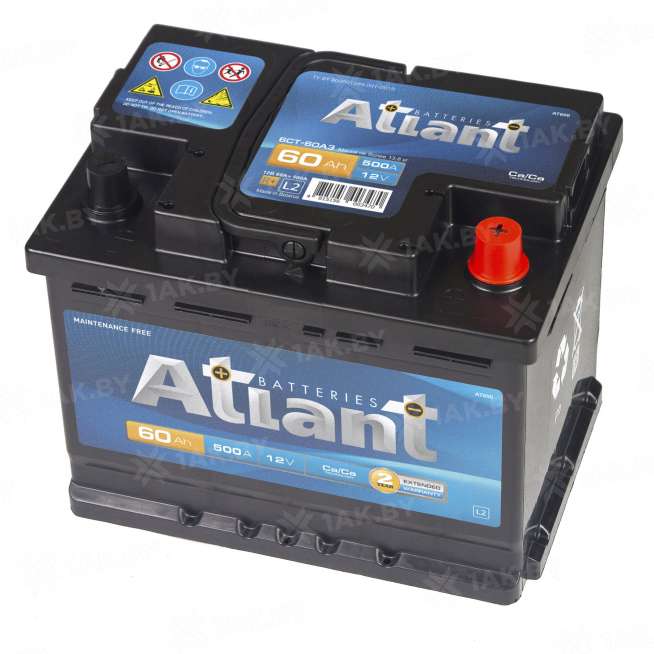 Аккумулятор ATLANT Blue (60 Ah) 520 A, 12 V Обратная, R+ L2 AT600E 0