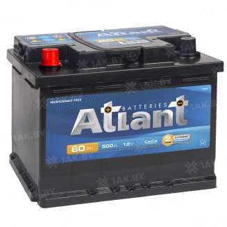 Аккумулятор ATLANT Blue (60 Ah) 500 A, 12 V Прямая, L+ L2 AT601E 0