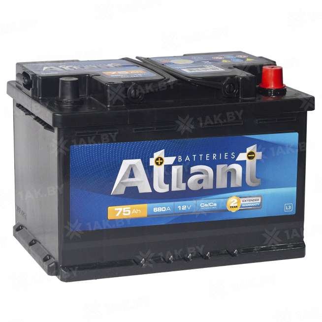 Аккумулятор ATLANT Blue (75 Ah) 680 A, 12 V Обратная, R+ L3 AT750E 0