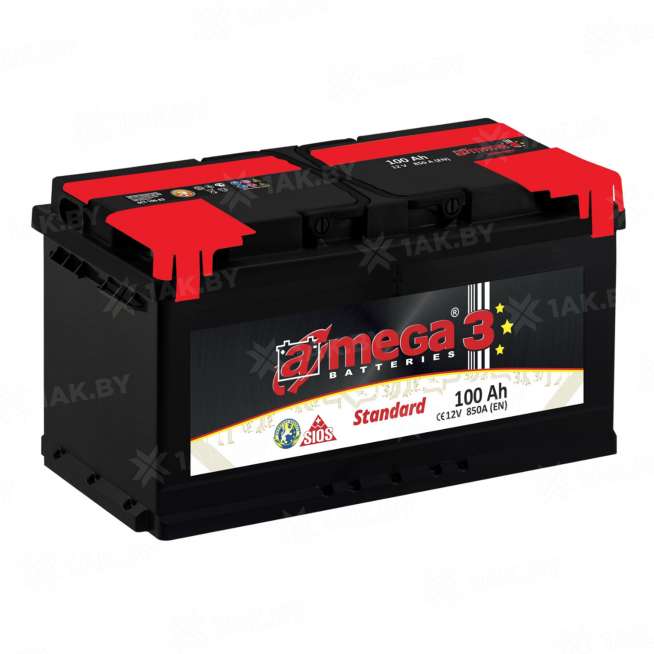 Аккумулятор A-mega Standard (100 Ah) 850 A, 12 V Обратная, R+ L5 6СТ-100А3(0) 0