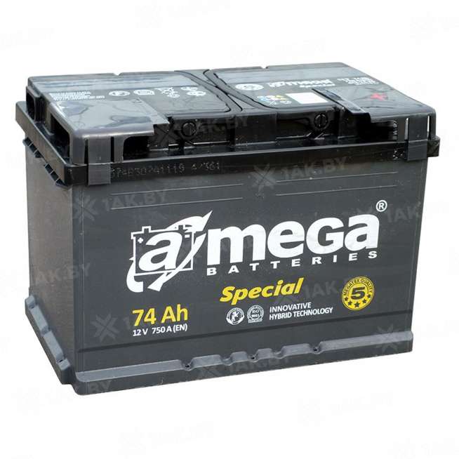 Аккумулятор A-mega Special 6CT (74 Ah) 750 A, 12 V Обратная, R+ L3 0