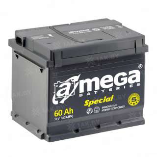 Аккумулятор A-mega Special 6CT (60 Ah) 540 A, 12 V Обратная, R+ L2 Аккумулятор A-mega Special 6CT (60 Ah) 540 A, 12 V Обратная, R+ L2