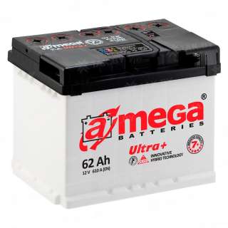 Аккумулятор A-mega Ultra (62 Ah) 610 А, 12 V Обратная, R+ L2 Аккумулятор A-mega Ultra (62 Ah) 610 А, 12 V Обратная, R+ L2
