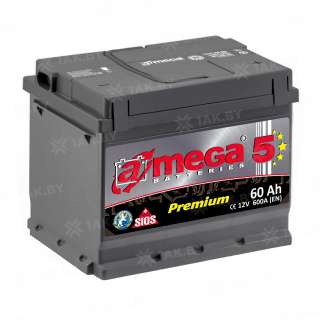 Аккумулятор A-mega Premium (60 Ah) 600 A, 12 V Обратная, R+ L2 Аккумулятор A-mega Premium (60 Ah) 600 A, 12 V Обратная, R+ L2