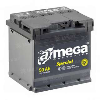Аккумулятор A-mega Special 6CT (50 Ah) 450 A, 12 V Обратная, R+ L1 Аккумулятор A-mega Special 6CT (50 Ah) 450 A, 12 V Обратная, R+ L1