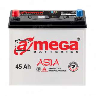 Аккумулятор A-mega Asia Standard (45 Ah) 430 A, 12 V Прямая, L+ B24 Аккумулятор A-mega Asia Standard (45 Ah) 430 A, 12 V Прямая, L+ B24