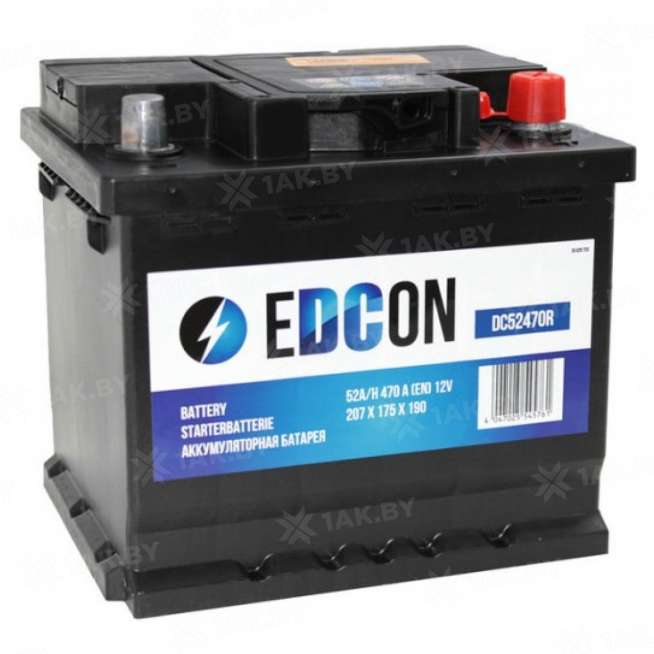 Аккумулятор EDCON (52 Ah) 470 A, 12 V Обратная, R+ L1 0
