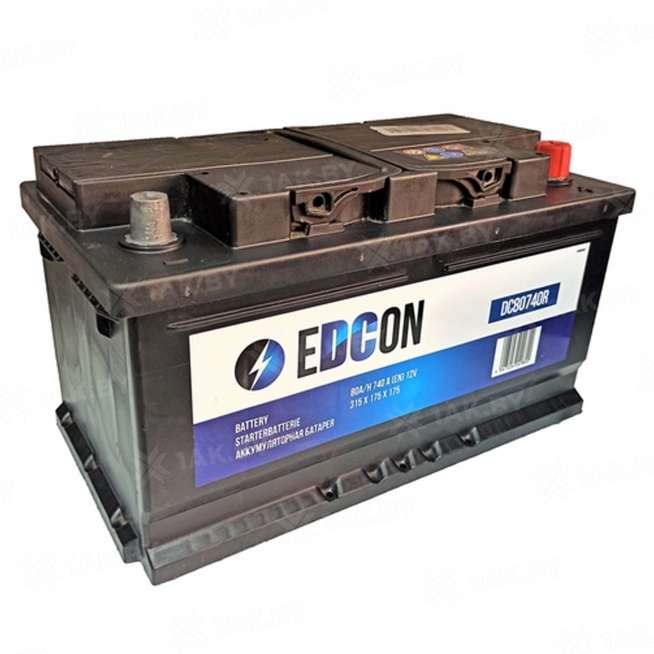 Аккумулятор EDCON (80 Ah) 740 A, 12 V Обратная, R+ LB4 0