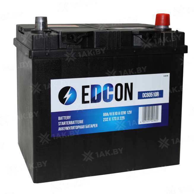 Аккумулятор EDCON (60 Ah) 510 A, 12 V Обратная, R+ D23 0