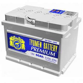 Аккумулятор Тюмень Премиум (60 Ah) 510 A, 12 V Прямая, L+ LB2