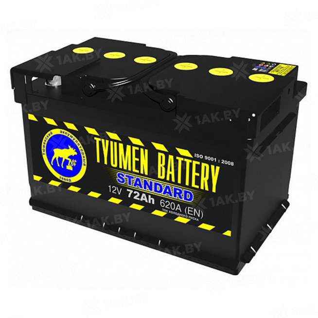 Аккумулятор Тюмень Стандарт (72 Ah) 620 A, 12 V Прямая, L+ LB3 0