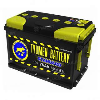 Аккумулятор Тюмень Стандарт (75 Ah) 630 A, 12 V Прямая, L+ L3