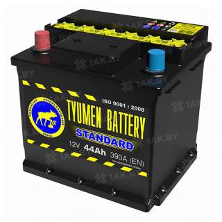 Аккумулятор Тюмень Стандарт (44 Ah) 390 A, 12 V Прямая, L+ L1 Аккумулятор Тюмень Стандарт (44 Ah) 390 A, 12 V Прямая, L+ L1