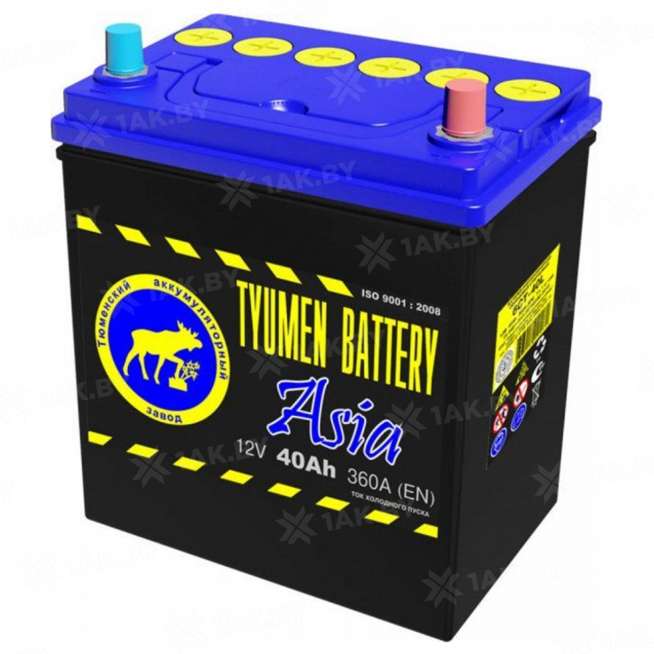 Аккумулятор Тюмень Азия (40 Ah) 360 A, 12 V Обратная, R+ B19 0