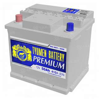 Аккумулятор Тюмень Премиум (50 Ah) 410 A, 12 V Прямая, L+ D26 Аккумулятор Тюмень Премиум (50 Ah) 410 A, 12 V Прямая, L+ D26