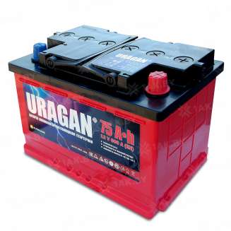Аккумулятор URAGAN (75 Ah) 600 A, 12 V Обратная, R+ L3 0