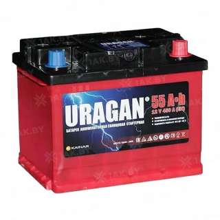 Аккумулятор URAGAN (55 Ah) 450 A, 12 V Обратная, R+ L2 Аккумулятор URAGAN (55 Ah) 450 A, 12 V Обратная, R+ L2