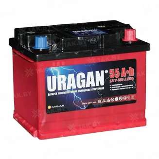Аккумулятор URAGAN (55 Ah) 450 A, 12 V Обратная, R+ L2 0