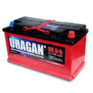 Аккумулятор URAGAN (90 Ah) 750 A, 12 V Обратная, R+ L5