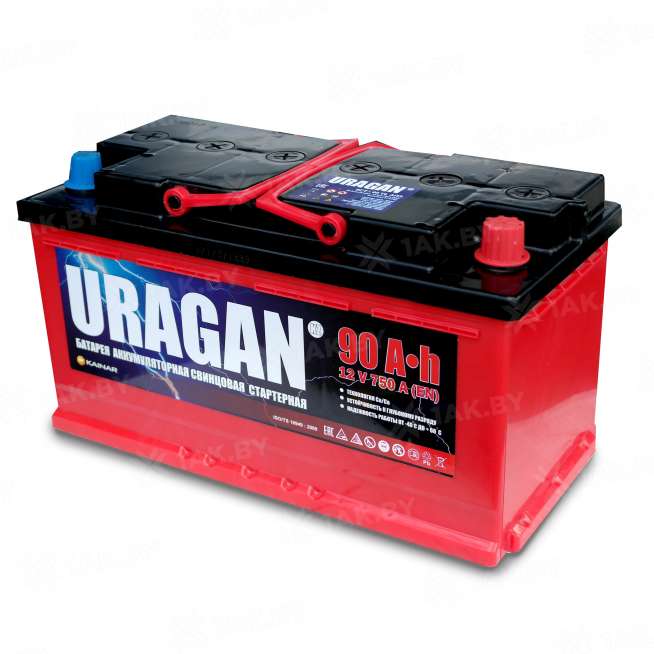 Аккумулятор URAGAN (90 Ah) 750 A, 12 V Обратная, R+ L5 0