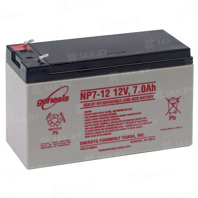 Аккумулятор GENESIS для ИБП, детского электромобиля, эхолота (7 Ah,12 V) AGM 151х98х94 2.4 кг 0