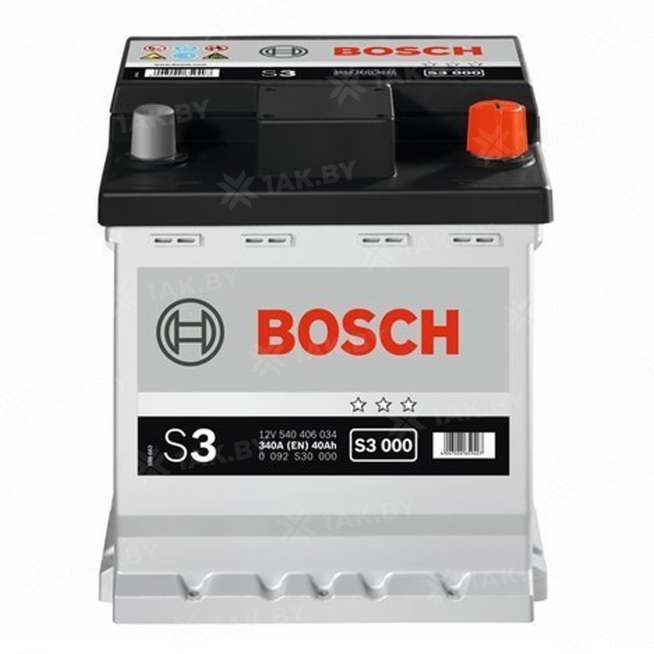 Аккумулятор BOSCH S3 (40 Ah) 340 A, 12 V Обратная, R+ L0 0