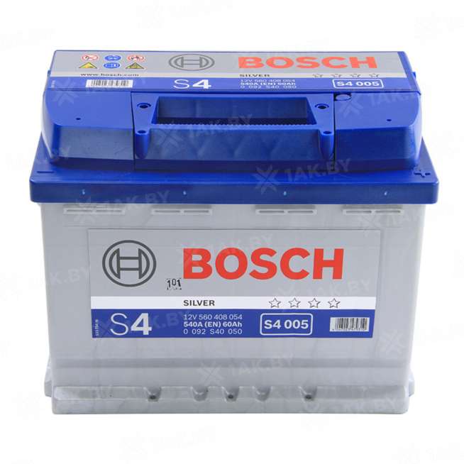 Аккумулятор BOSCH S4 (60 Ah) 540 A, 12 V Обратная, R+ L2 0