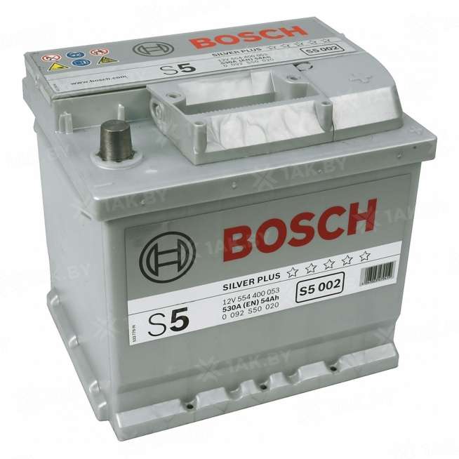 Аккумулятор BOSCH S5 (54 Ah) 530 A, 12 V Обратная, R+ L1 0
