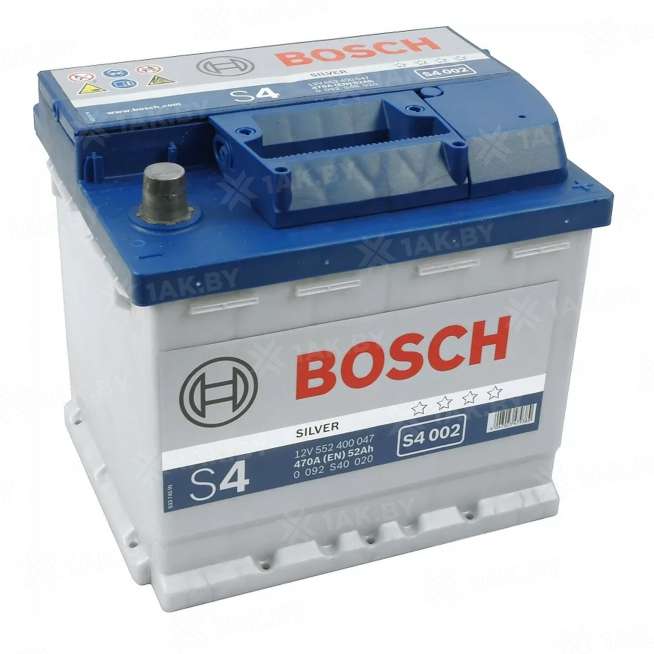 Аккумулятор BOSCH S4 (52 Ah) 470 A, 12 V Обратная, R+ L1 0