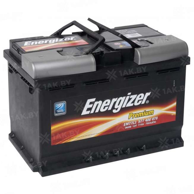 Аккумулятор ENERGIZER (77 Ah) 780 A, 12 V Обратная, R+ L3 0