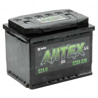 Аккумулятор AKTEX ECO (62 Ah) 520 A, 12 V Прямая, L+ L2 Аккумулятор AKTEX ECO (62 Ah) 520 A, 12 V Прямая, L+ L2