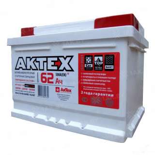 Аккумулятор AKTEX (62 Ah) 500 A, 12 V Обратная, R+ L2 Аккумулятор AKTEX (62 Ah) 500 A, 12 V Обратная, R+ L2