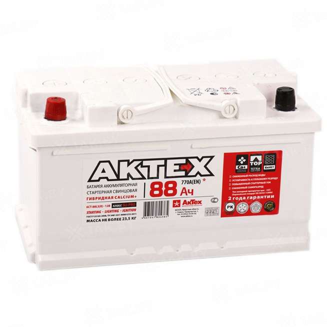 Аккумулятор AKTEX (88 Ah) 770 А, 12 V Прямая, L+ LB4 0