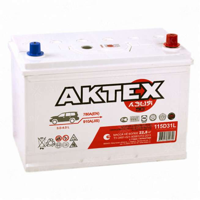 Аккумулятор AKTEX Asia (90 Ah) 780 A, 12 V Прямая, L+ D31 0