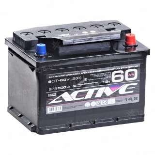 Аккумулятор AKTEX Active Frost (60 Ah) 500 A, 12 V Обратная, R+ L2
