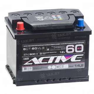 Аккумулятор AKTEX Active Frost (60 Ah) 500 A, 12 V Прямая, L+ L2