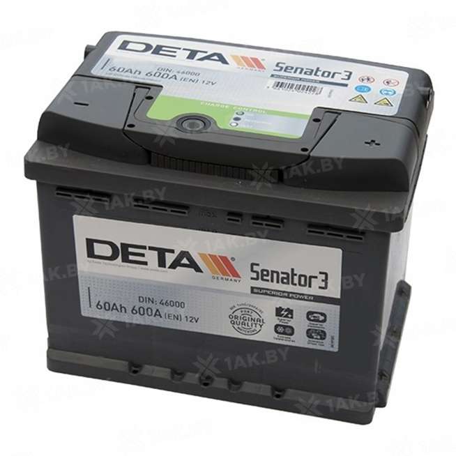 Аккумулятор DETA (60 Ah) 600 A, 12 V Обратная, R+ LB2 0