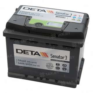 Аккумулятор DETA (64 Ah) 640 A, 12 V Обратная, R+ L2