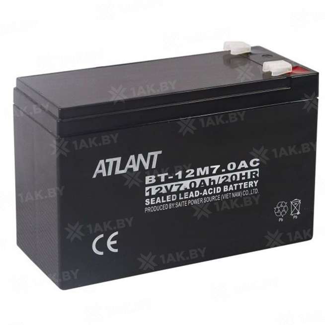 Аккумуляторная батарея Atlant 12V7.0 Ah (F02), Вьетнам 0