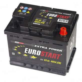 Аккумулятор EUROSTART Extra Power (55 Ah) 480 A, 12 V Обратная, R+ L2 EU550E 1