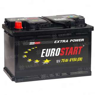 Аккумулятор EUROSTART Extra Power (75 Ah) 615 A, 12 V Прямая, L+ L3 EU751E Аккумулятор EUROSTART Extra Power (75 Ah) 615 A, 12 V Прямая, L+ L3 EU751E