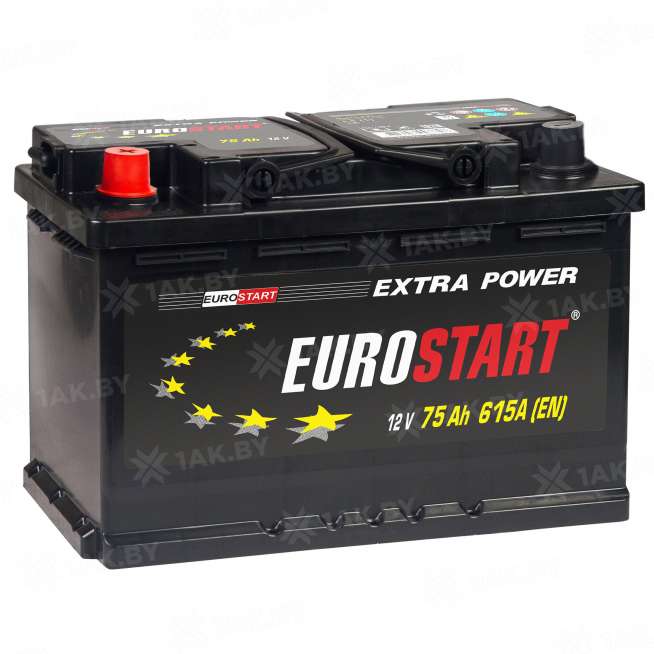 Аккумулятор EUROSTART Extra Power (75 Ah) 680 A, 12 V Прямая, L+ L3 EU751E 0